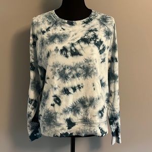 Athleta Sundown Tie Dye Crewneck Sweatshirt. Teal Blue